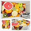 Superior High-end Design 3D Polyester Bright Fruits Blackout Tablecloth , Bath Shower Curtain , Window Curtain Of 4 PC Set