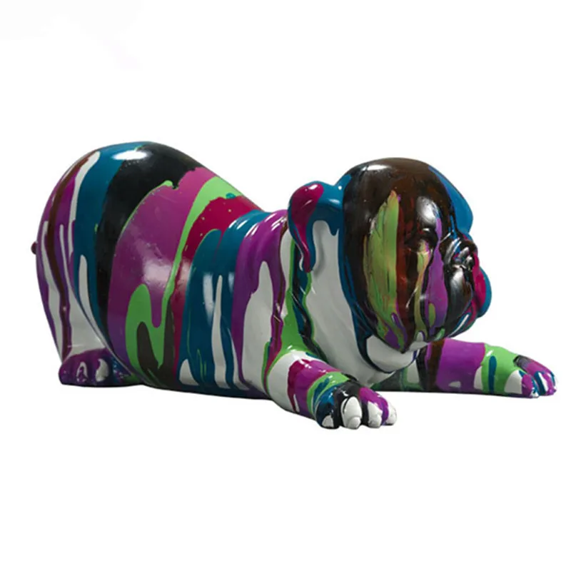 Abstract Sculpture Arts Decoration Figure Colorful Painted Dachshund Dog Modern Dog Sculpture
