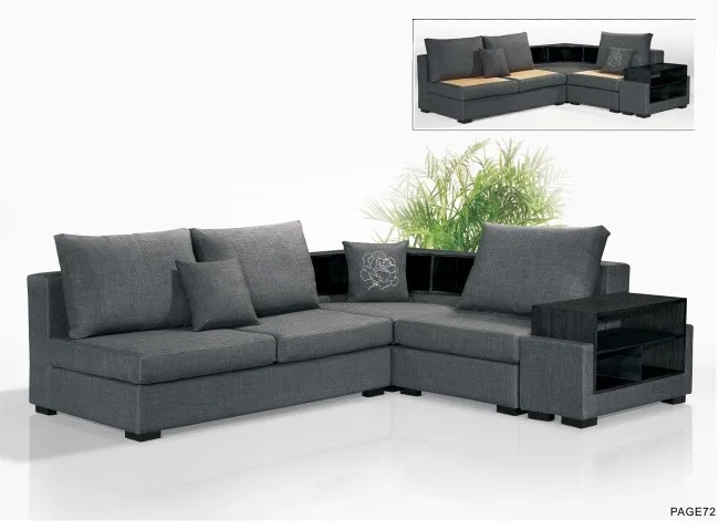 Almofada de bambu sofá da sala cinza fabrique, em forma de l sofá ... Imagens de sofa l cinza