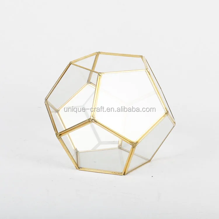 7.9 inch Copper Geometric Globe Glass Vase Terrarium Bowls