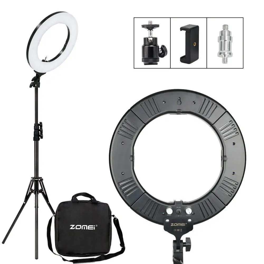 Zomei 14-inch Ring Light with Stand - Dimmable LED (41W 2700-5500K) Video Lighting Kit - for Camera, Smartphone, Photography, Makeup, Youtube Video Shooting