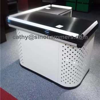 Convenience Store Retail Desk Cash Checkout Counter With Led Light