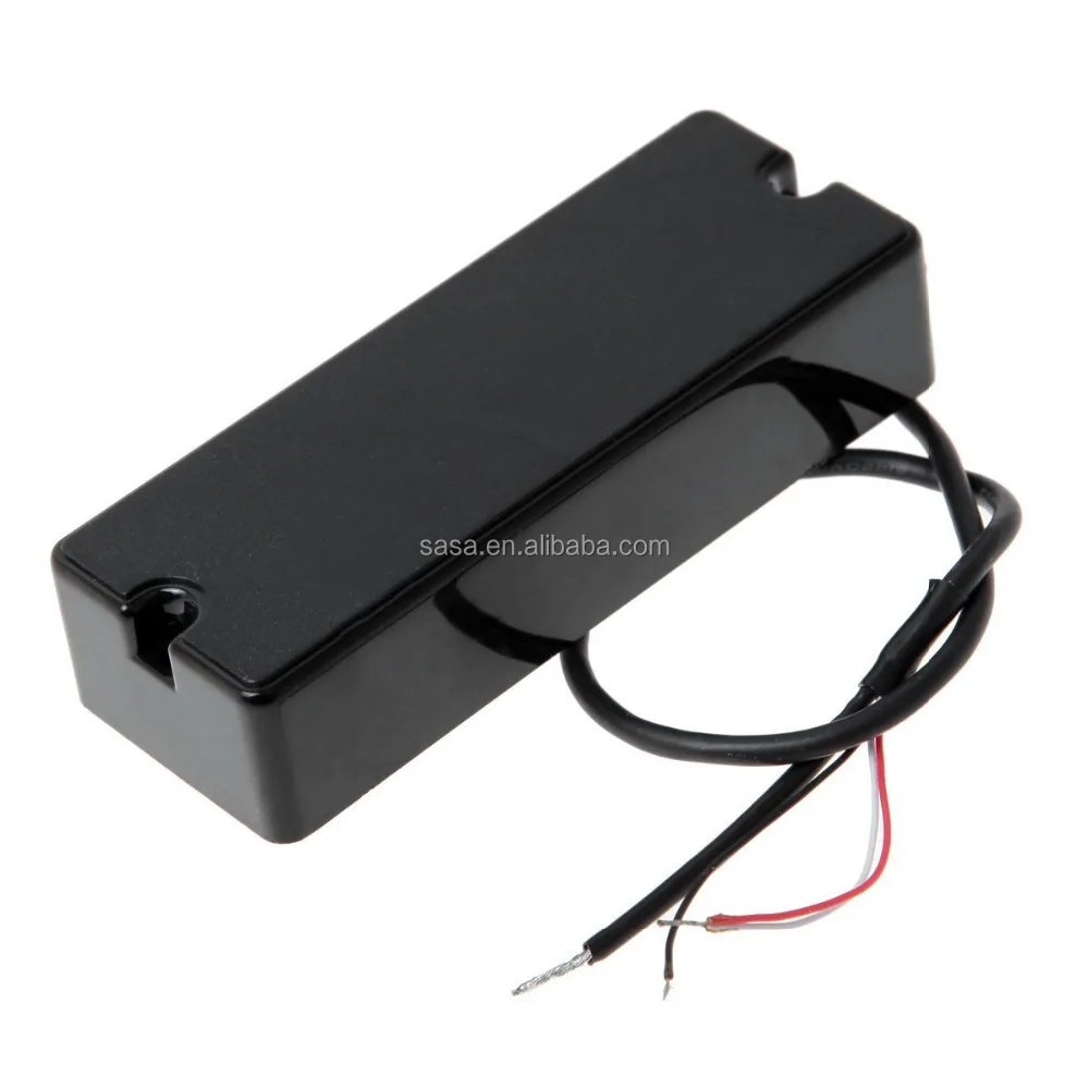 Black 4 String Bass Guitar Soapbar Pickup Passive Bridge & Neck Pickup