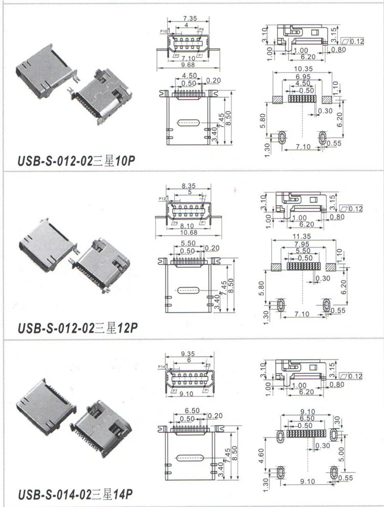 Micro usb размеры разъема