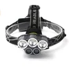 High Power 10000 Lumens Waterproof Headlight 6 Modes 5 XML T6 Headlamp Rechargeable Flashlight Head Lights Lamp With USB Cable