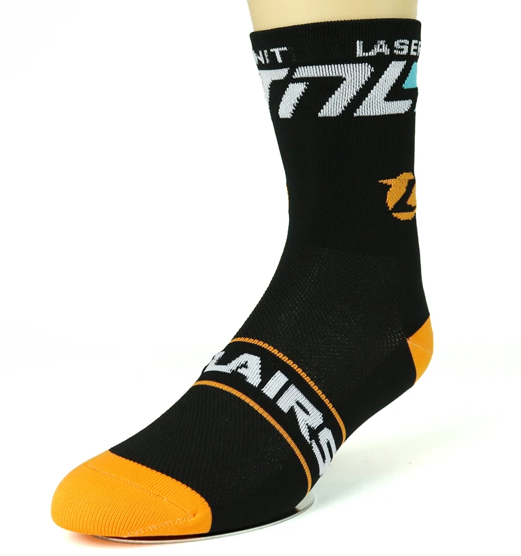 定制标志运动男士长自行车尼龙袜