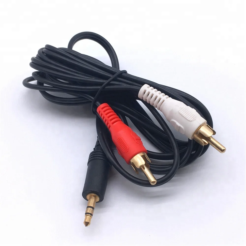 3.5 Mm To 2 Rca Plug Audio Aux Cable Male M Jack Av Stereo Music Audio