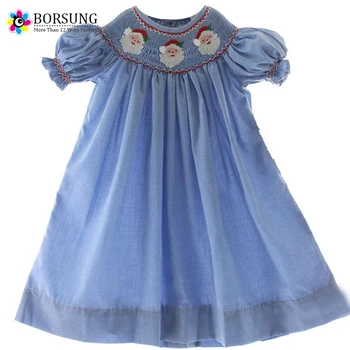 girls smocked christmas dress