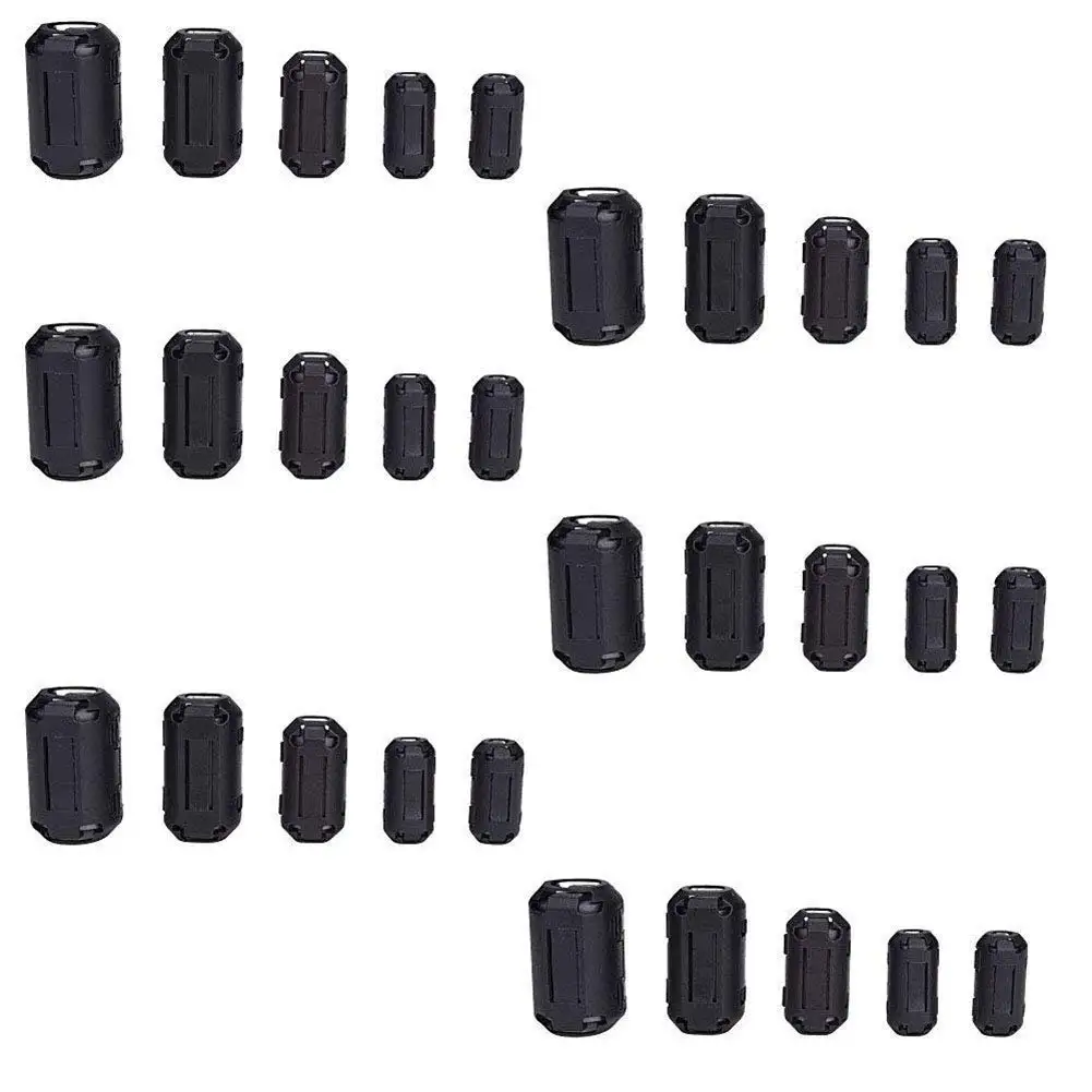 GFORTUN 10pcs Clip-on Ferrite Filter Coil Filter Ring Cores Coil Cable Clips RFI EMI Noise Suppressor UF90B for 9mm Inner Diameter Audio Cable