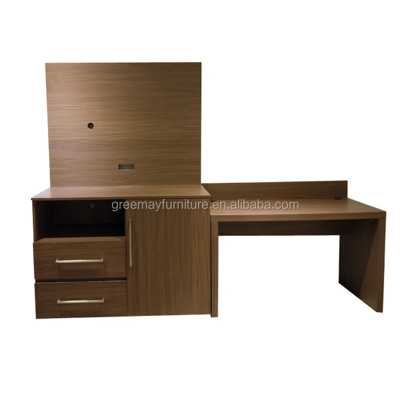 Desk With Luggage Bench Wardrobe With 3 Drawer For Hotel Furniture Sets