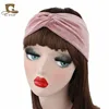 Bulk Women Cross Twist Hair Band Turban Elastic Bandage Plain Outdoor Sport Solid Velvet Headband TD-117