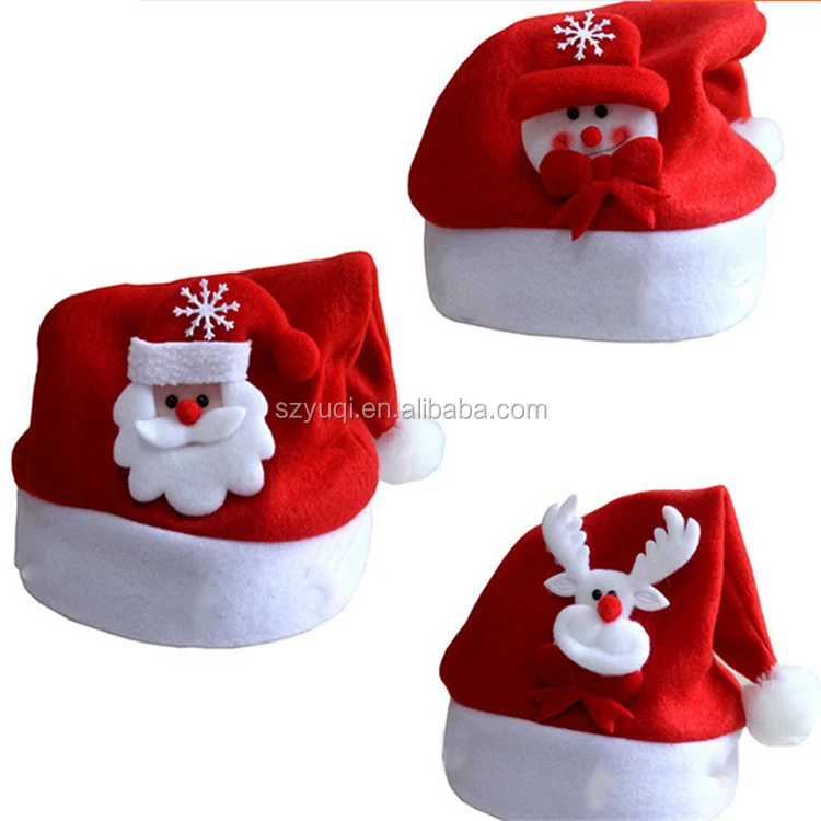 Custom Logo Plush Trim Velvet Santa Hat Christmas Hat