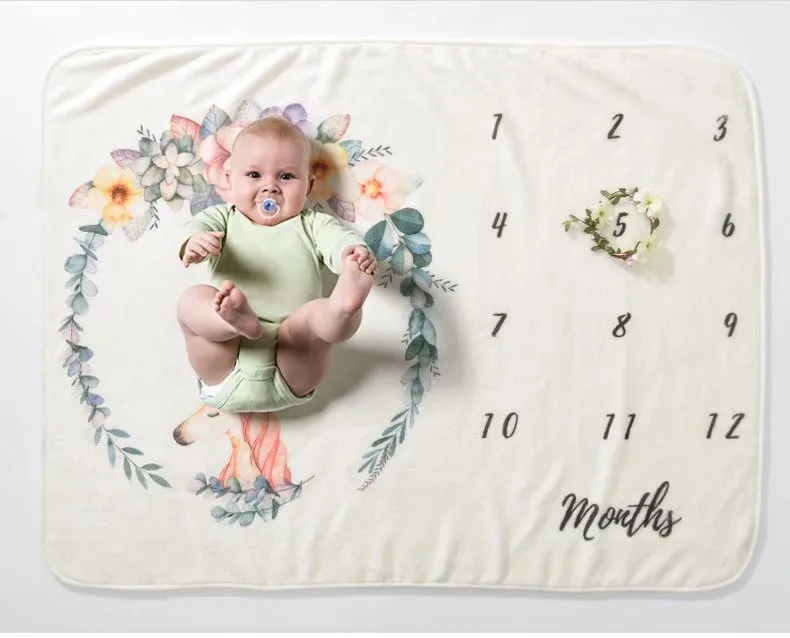 12 Months Milestone Blanket For New Born Babies - Buy Milestone Blanket ...