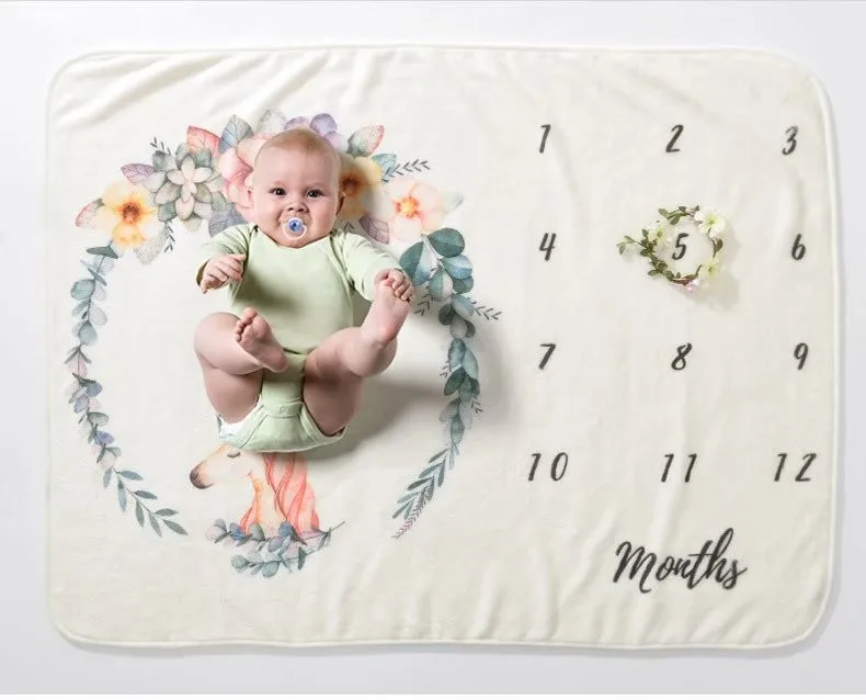 12 Months Milestone Blanket For New Born Babies Buy Milestone Blanket