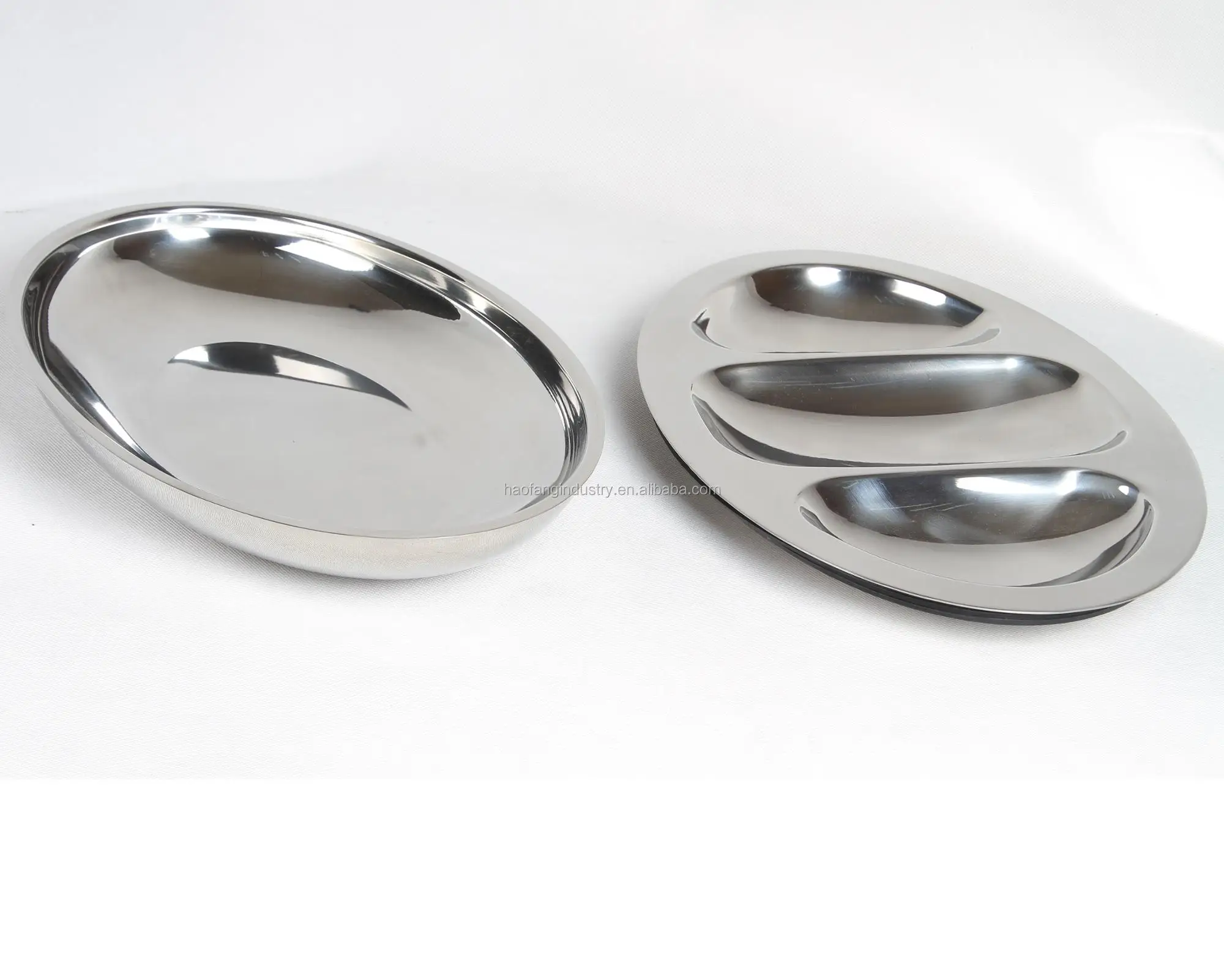 Stainless Steel Oval Hot/ Cold Serving Tray/ Food Tray/ Salad Tray