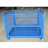 Industrial wire mesh collapsible containers stackable steel pallet box