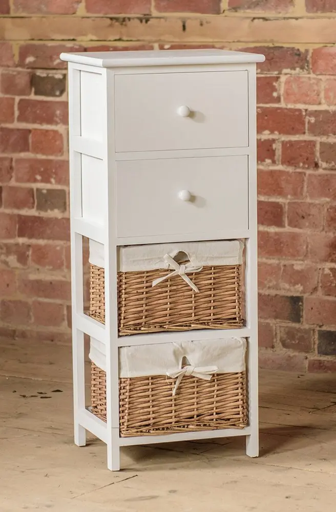 Wicker Solid Wood And Rattan Storage Canvas Antique Drawer Cabinet