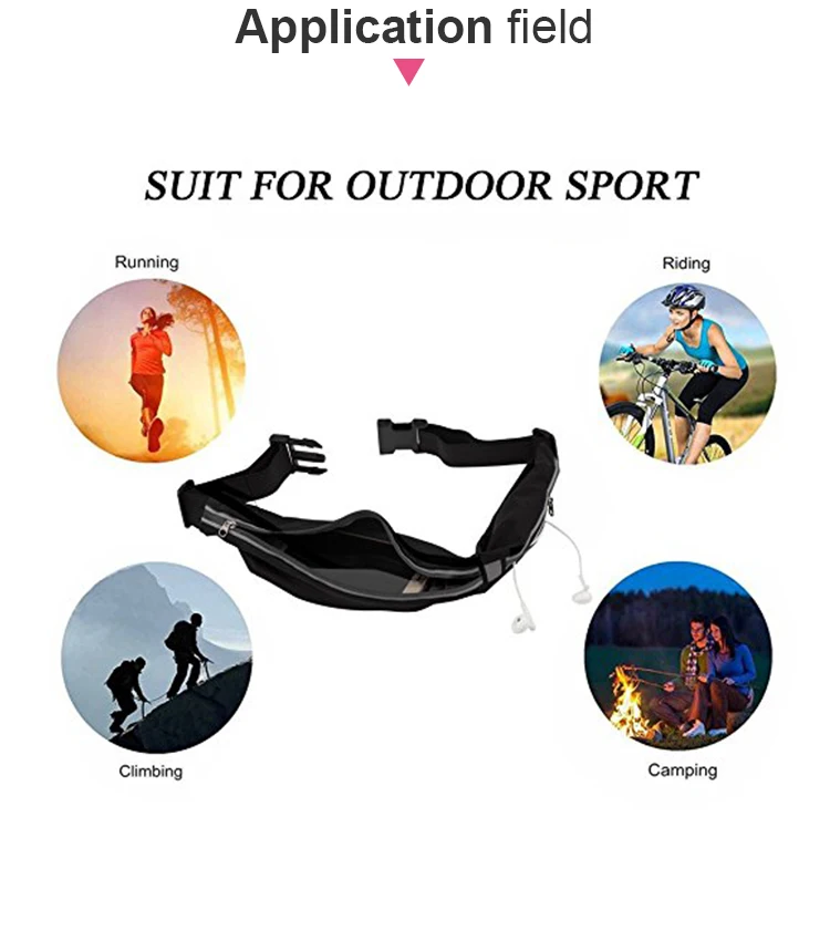 Waterproof Women Sport Single Pocket Lycra Running Waist Belt