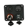 4 Hole Yacht Switch Panel Dual USB Car Socket Charger Led Voltmeter Meter Cigarette Lighter 12V Auto Boat Marine Truck