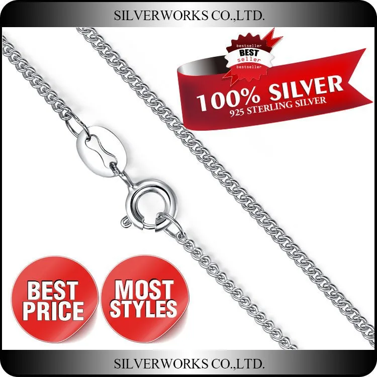 
18 Inch Thin Curb Chain Necklace, Small Moq sterling silver curb chain 