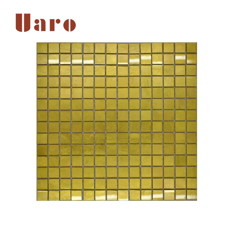 Imitation gold color glass mosaic tile