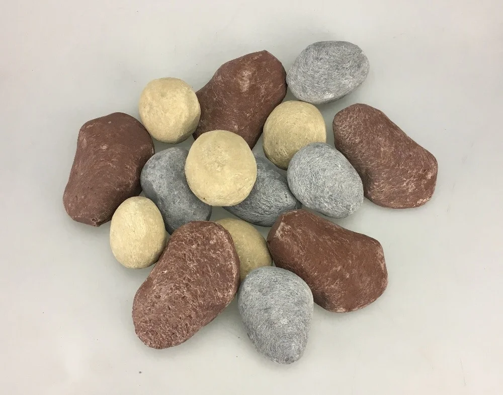 All Shapes Ceramic Pebbles Set For Fire Pit Or Fireplaces Stones