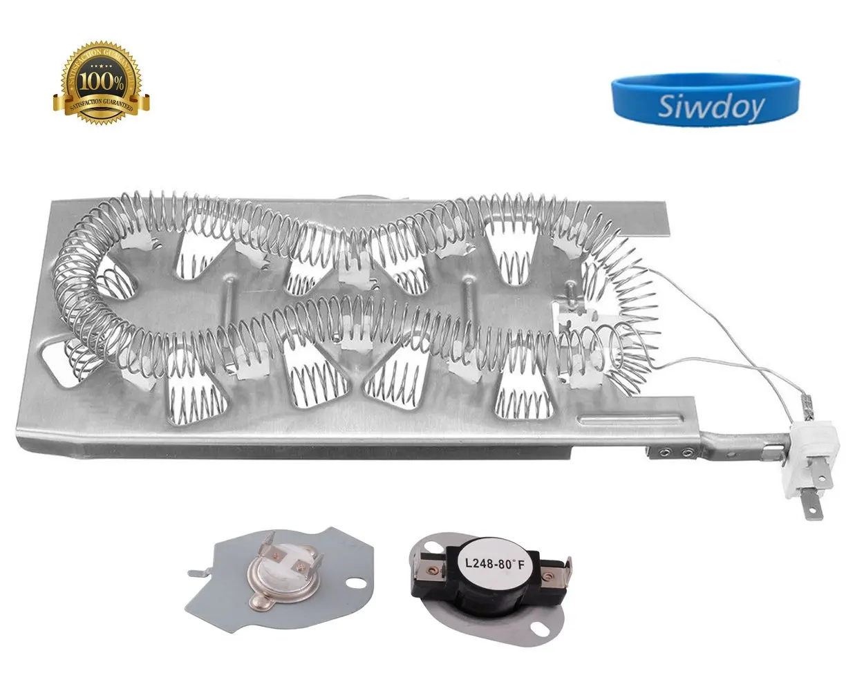 Get Quotations · Siwdoy 3387747 Dryer Heating Element and 279769 Thermal Cut-Off Fuse & Thermostat Kit for