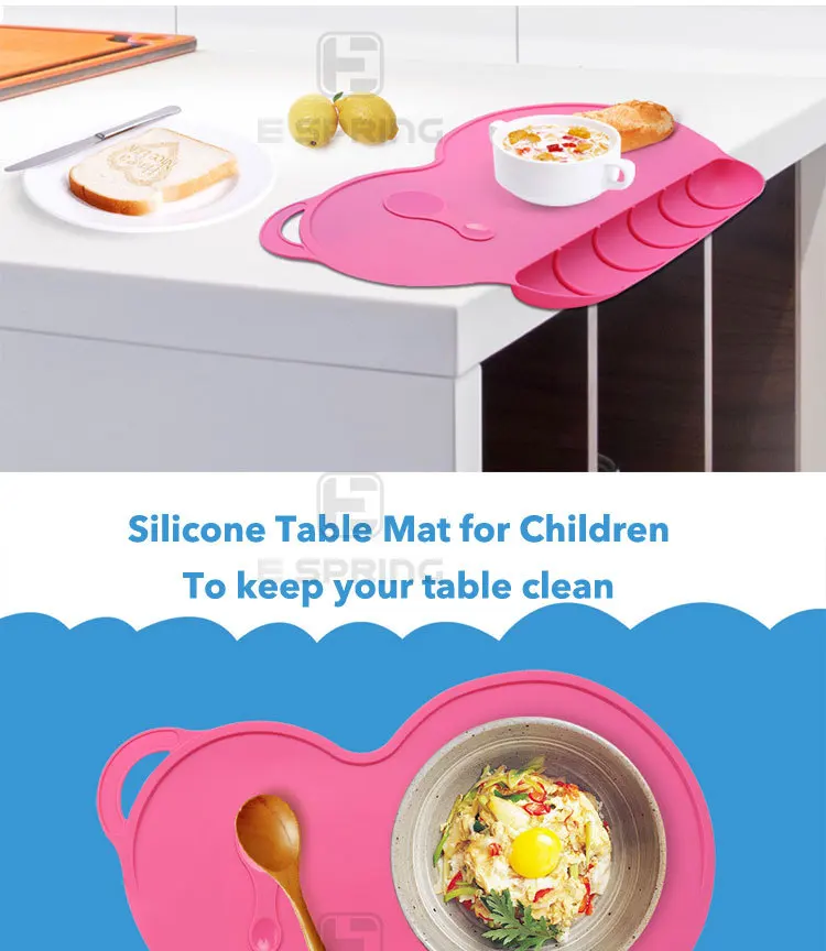Placemat For Kids Silicone Waterproof Baby Placemat Meat Meal Mat Table