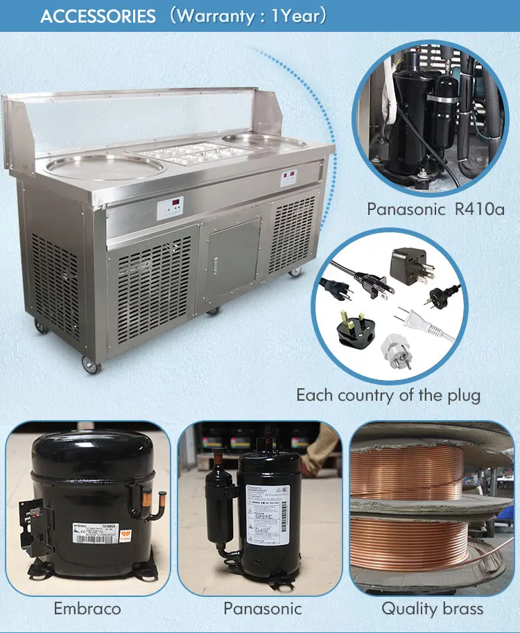 Ships From Usa Warehouse Instant Ice Cream Rolls Machine/fry Rolled Ice Cream Machine/fried Ice