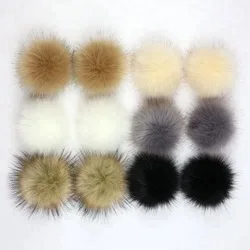 Baby Kid Winter Warm faux Fox Fur Ball Beanie Hats Mommy And Me Mother And Daughter Cotton Knitted Parent-Child Hat