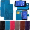 PU Leather TPU flip stamp mark flower insertcard phone cover case for SONY Xperia Z3 mini