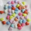 Chunky 8*9mm Colorful Acrylic Pastel Heart Beads Plastic Candy Spacer Beads for Jewelry Making