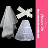 Wholesale Bridal Wedding Accessories 3PCS Bridal Veils Gloves Peticoat For Women