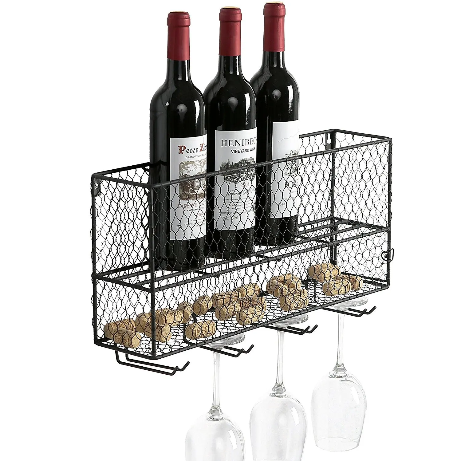 Elegant Metal Mesh Wine Storage Rack - Modern & Sustainable