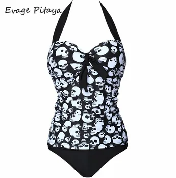 plus size skull swimwear