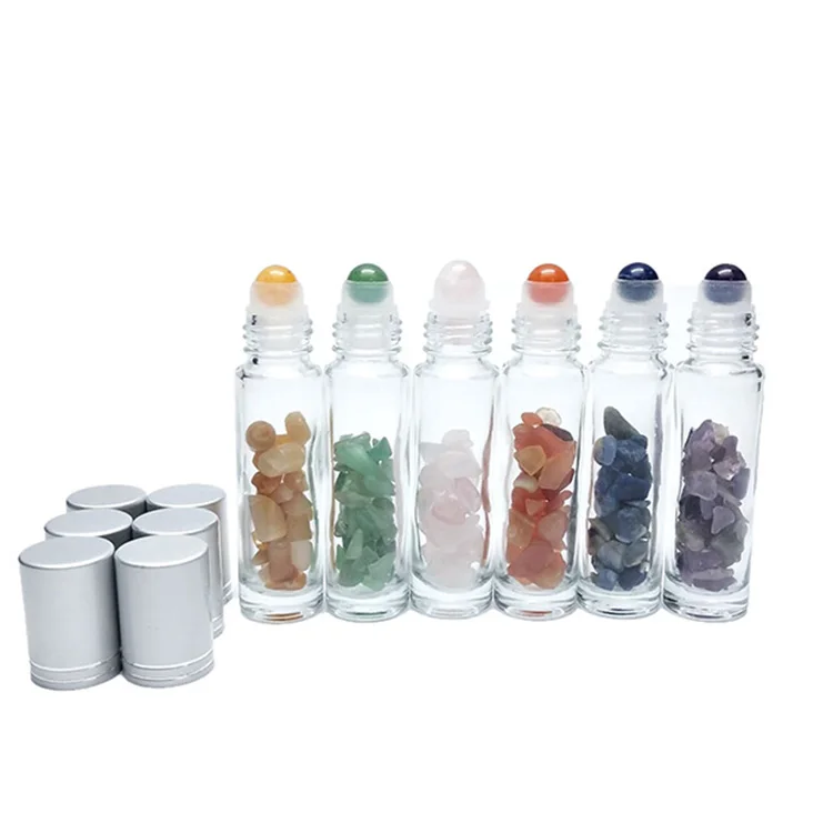 10ml Clear Gemstone Crystal Roller Bottles Buy Glass Bottles For Oil