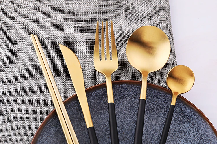 Fda Elegant Stainless Steel Matte Polish Cutlery Set With Gift Box