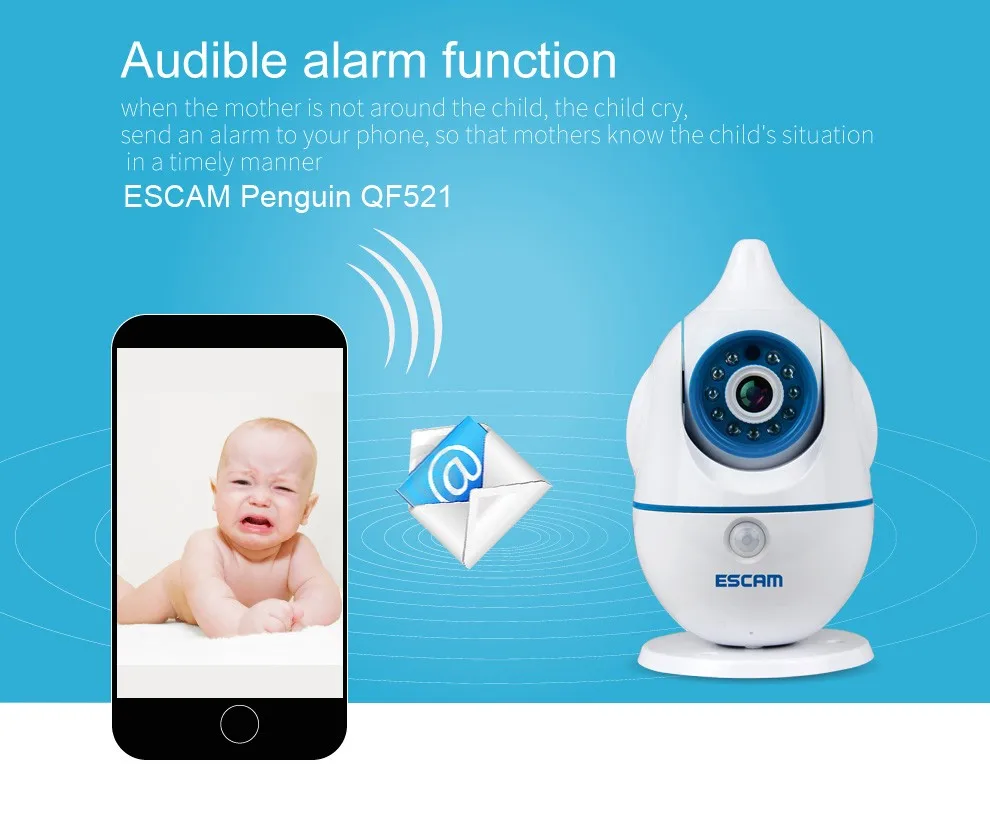 NetWork Technology and IP Camera Type P2P IP Webcam ESCAM QF521