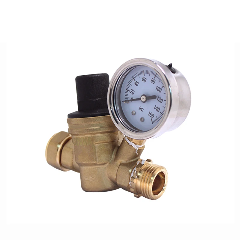 3/4 黄铜水压调节阀,带仪表进口滤网过滤器