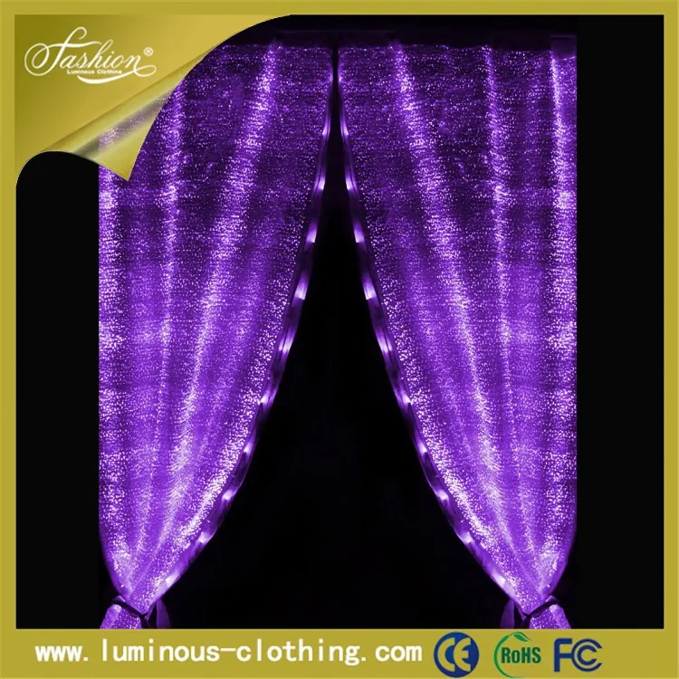 Tejido de fibra óptica decoración luminosa luz cortinas de la ... Tecido Cortinas decoración