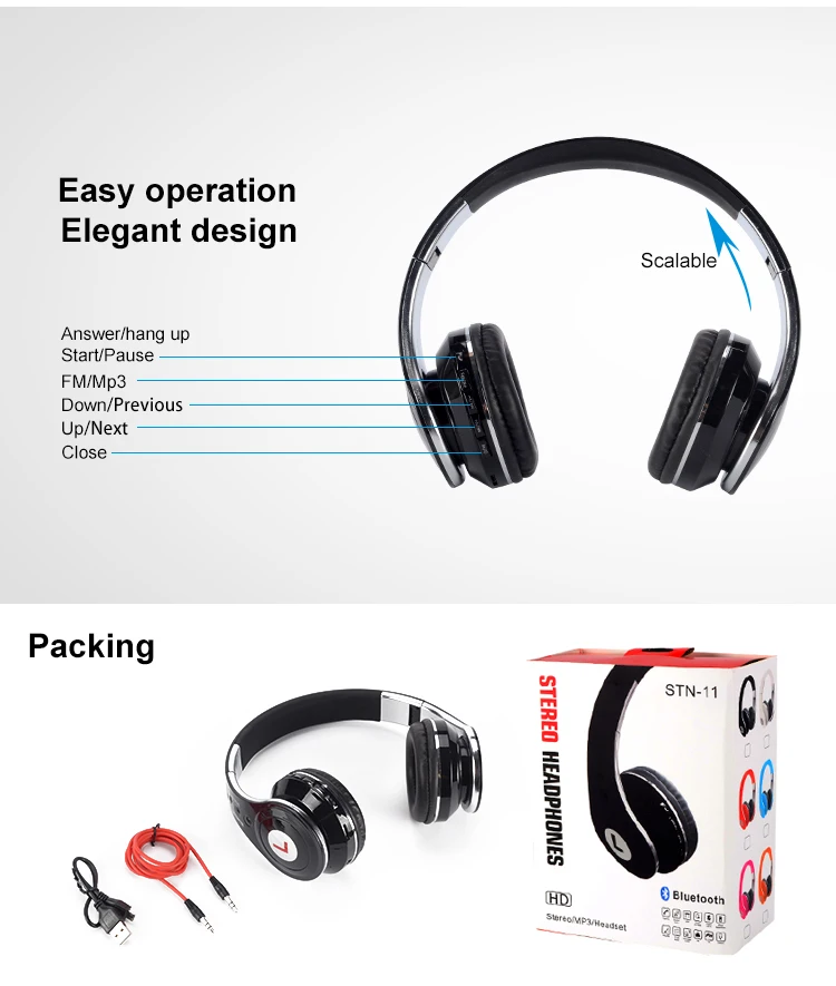 Custom wireless gaming headset computer headphones