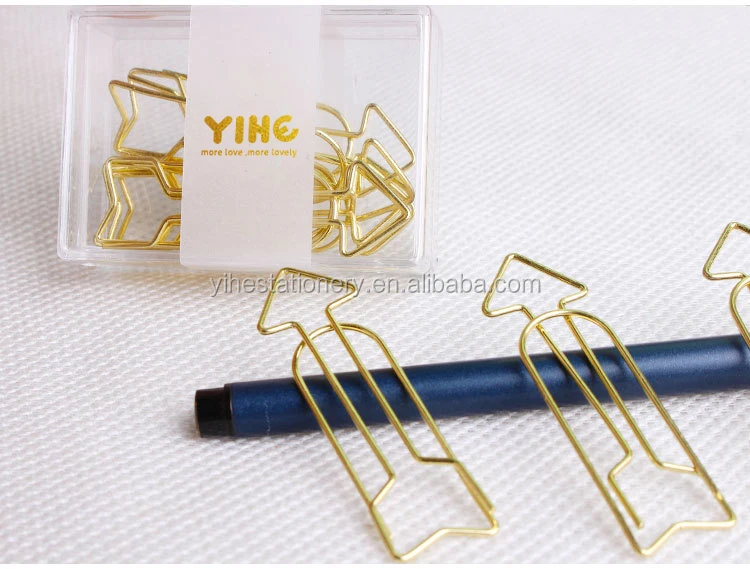 Gold Arrow Shape Creative Paper Clip Buy Unique Paper Clips,Custom Shape Paper Clips,Paper