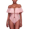Hot Sale Off Shoulder Micro Bikini Dance Young Leafs One Piece Swimsuit
