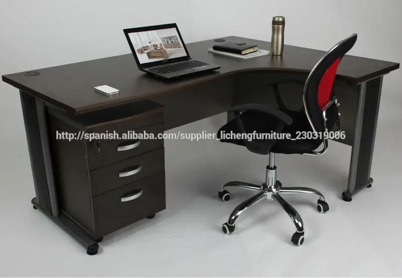 Escritorio de oficina en forma de L con pedestal-Escritorios de oficina