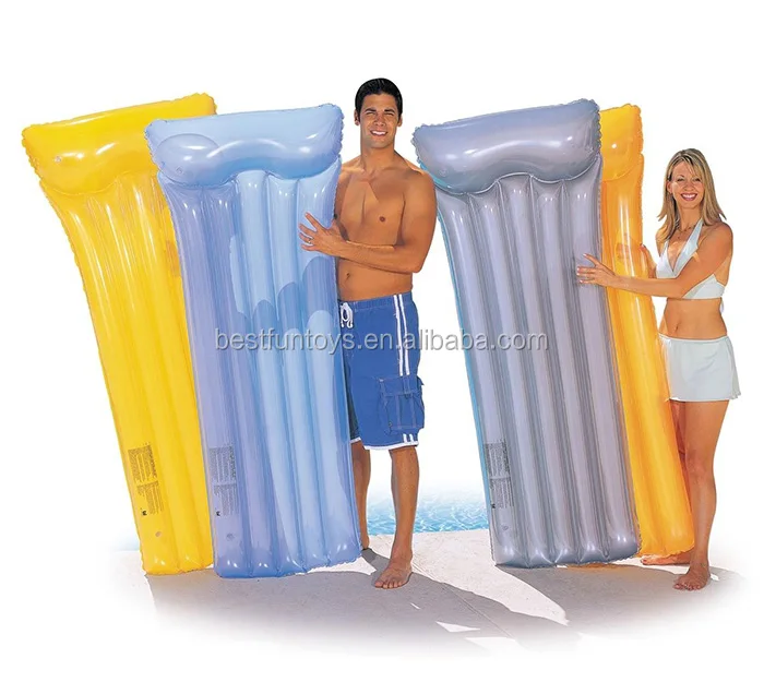 Safety Inflatable Lie Low Inflatable Beach Mattress Plastic Lilo