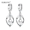 ELBLUVF Free Shipping Women 925 Silver Plated Copper Alloy Jewelry Wave Pearl Earrings