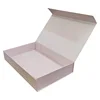 Custom Logo Printing book shape flip top 30cm rigid cardboard clothing packaging pink gift box