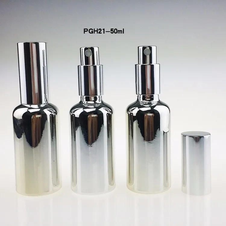 PGH21-50ml Silver Glass mist pump bottle (1)
