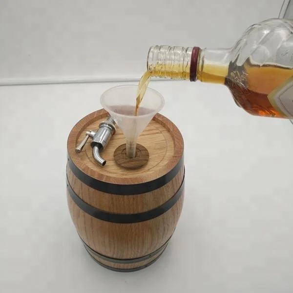 1l Varnish Finish Pine Wood Wine Barrel For Whisky,Brandy And
