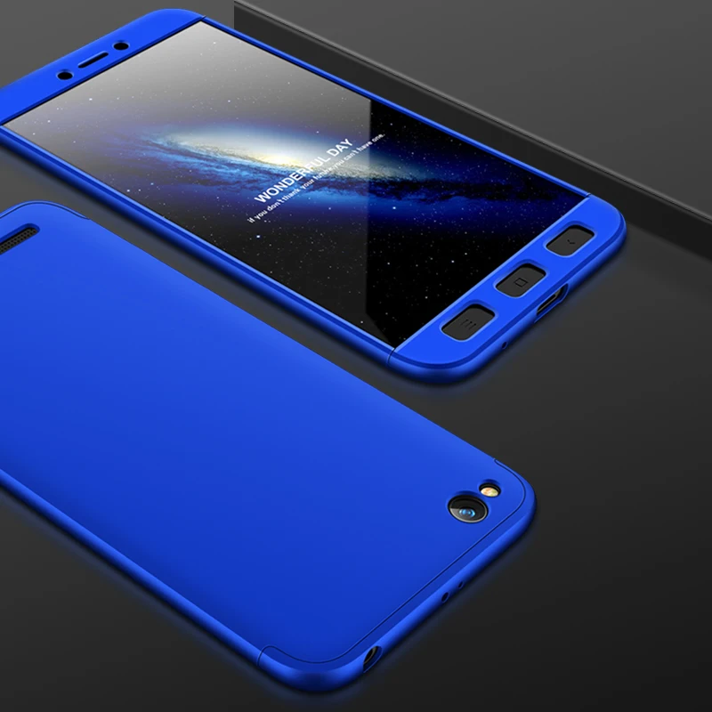 2018 hot sell 360 cover Removable 3in1 Hard PC Shield Back Cover Case for Xiaomi Redmi 5A phone cases